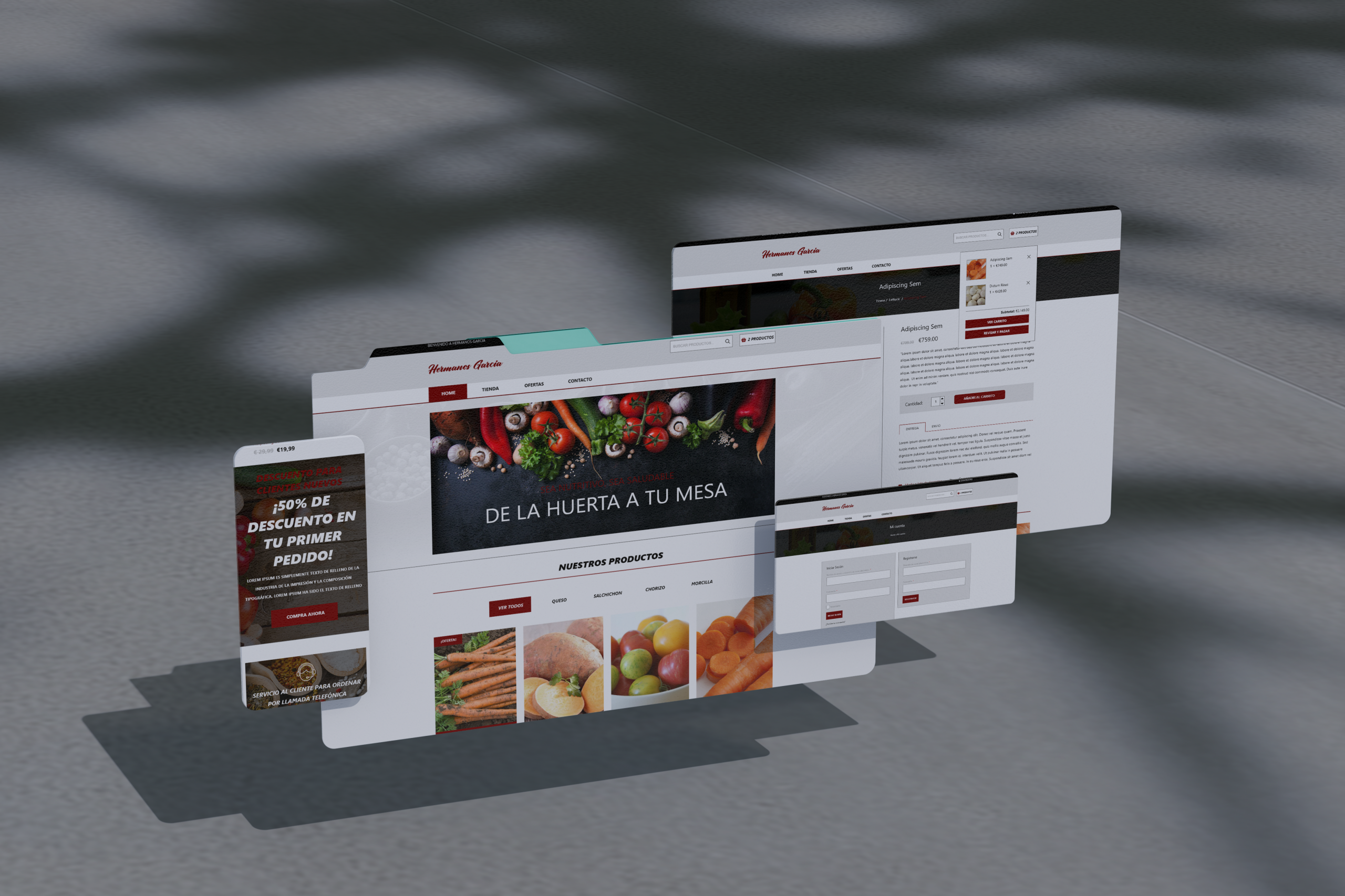 Hermanos García – Prototipo web para tienda de alimentación online